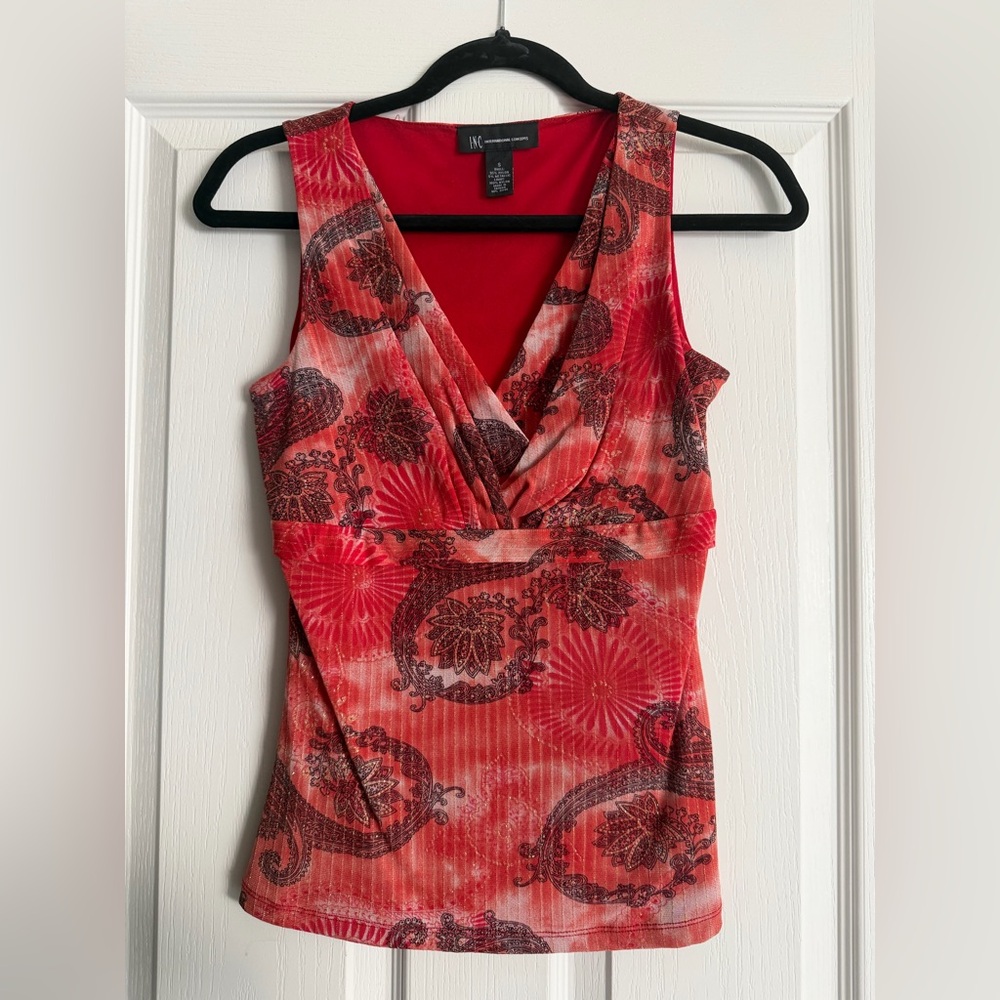 Y2K Paisley Print Cross Over Tank